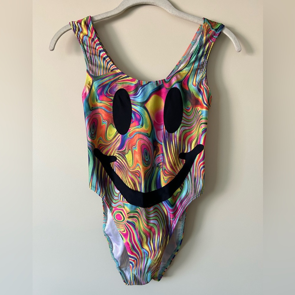 Psychedelic Smiley Swimsuit Size S by Little Black Diamond 😵‍💫